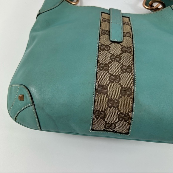 GUCCI Jackie GG Canvas Shoulder Bag Blue - Picture 6 of 12